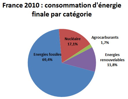 Consommation Energie finale France par catégorie 2010